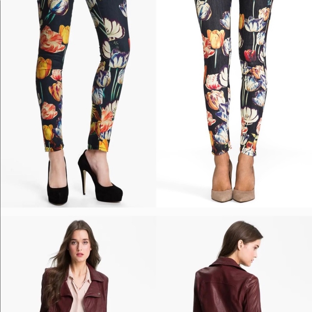 Mother Tulip Floral  Low Rise Looker Jeans 29
